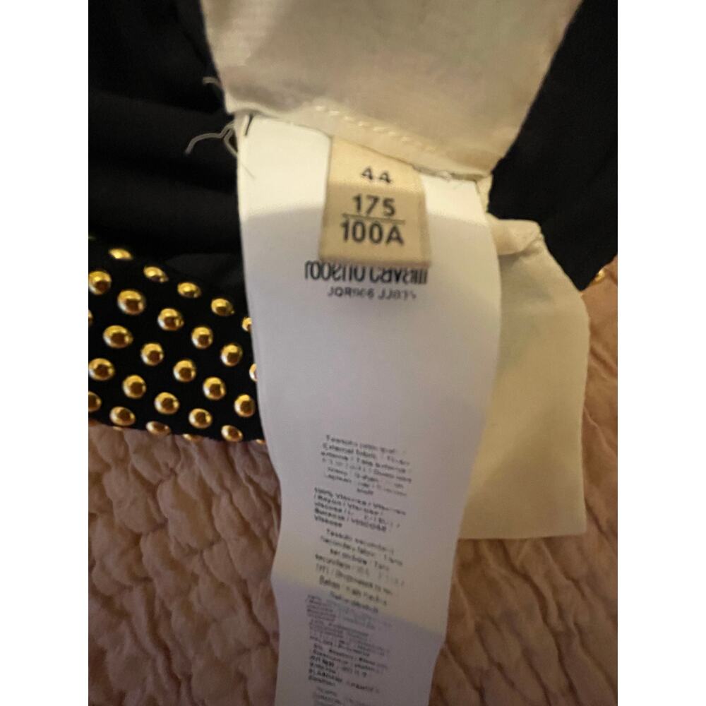 Roberto Cavalli Studded Mini Dress in Black with Gold Studs NWT - Picture 14 of 16